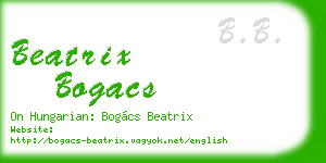 beatrix bogacs business card